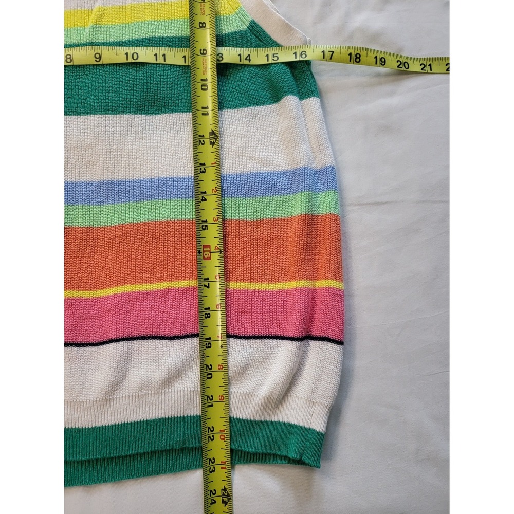 Loft Womens Striped Cotton Knit Sweater Vest Multi Color Sleeveless Top Size M - Picture 3 of 5